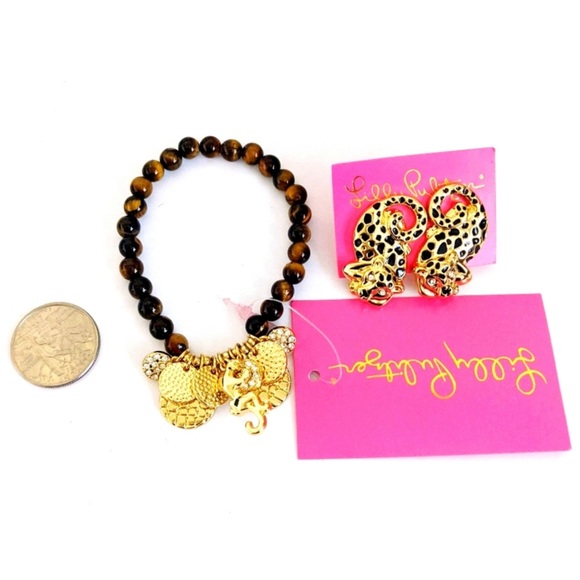 Lilly Pulitzer Tigers Eye Beaded Stretch Charm Bracelet - Picture 9 of 14